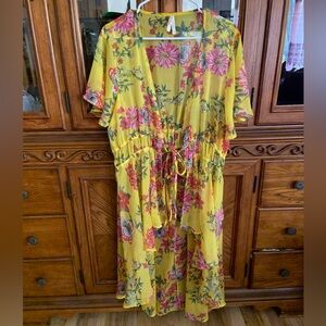 Yellow floral cover up
